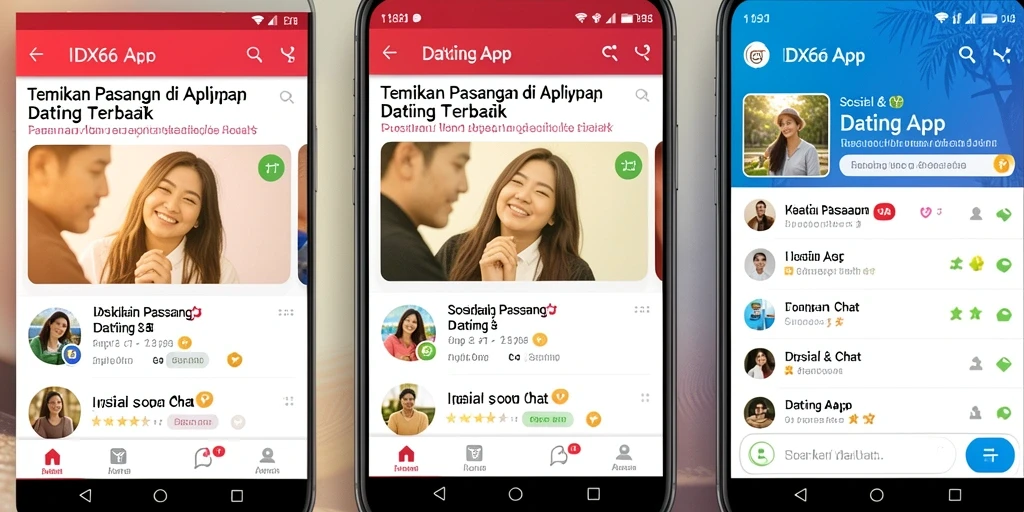 Antarmuka pengguna IDX66 yang ramah dan intuitif untuk mencari pasangan.