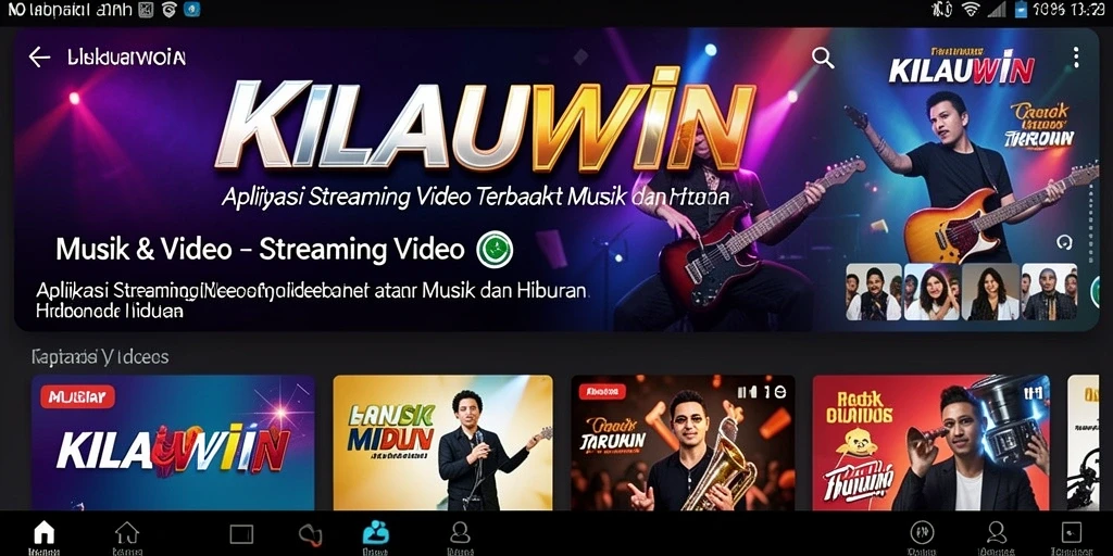 Tampilan antarmuka KILAUWIN yang ramah pengguna untuk streaming video.