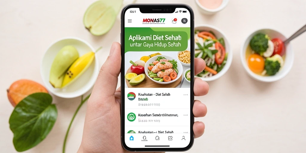 Tampilan antarmuka pendaftaran aplikasi Diet Sehat MONAS77.