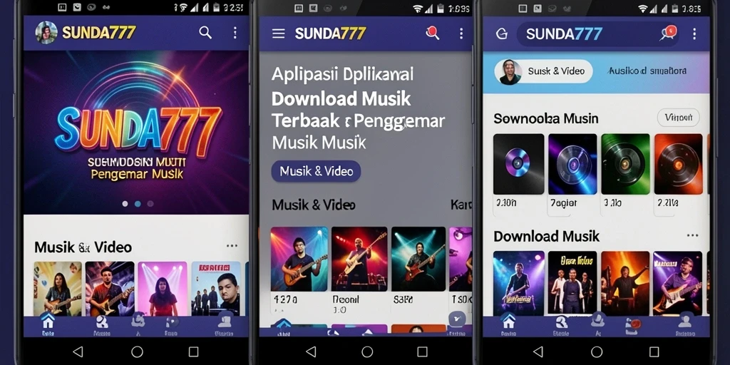 Antarmuka SUNDA777 yang sederhana dan menarik untuk Download Musik.