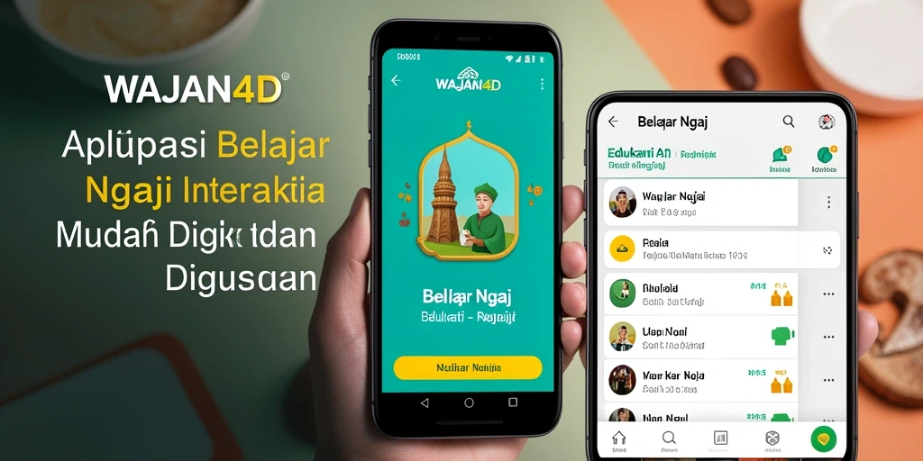 Tampilan antarmuka yang ramah pengguna WAJAN4D saat belajar ngaji.