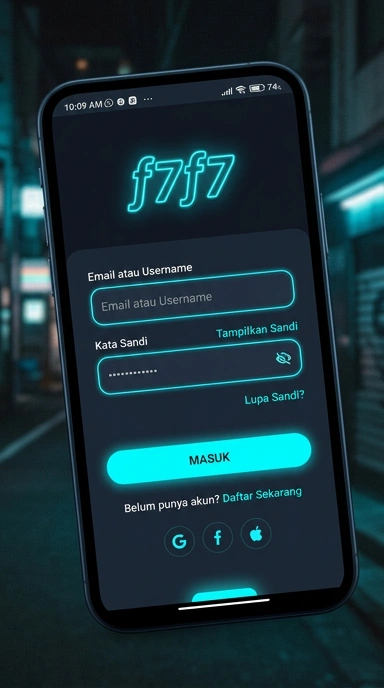 Tampilan halaman login f7f7